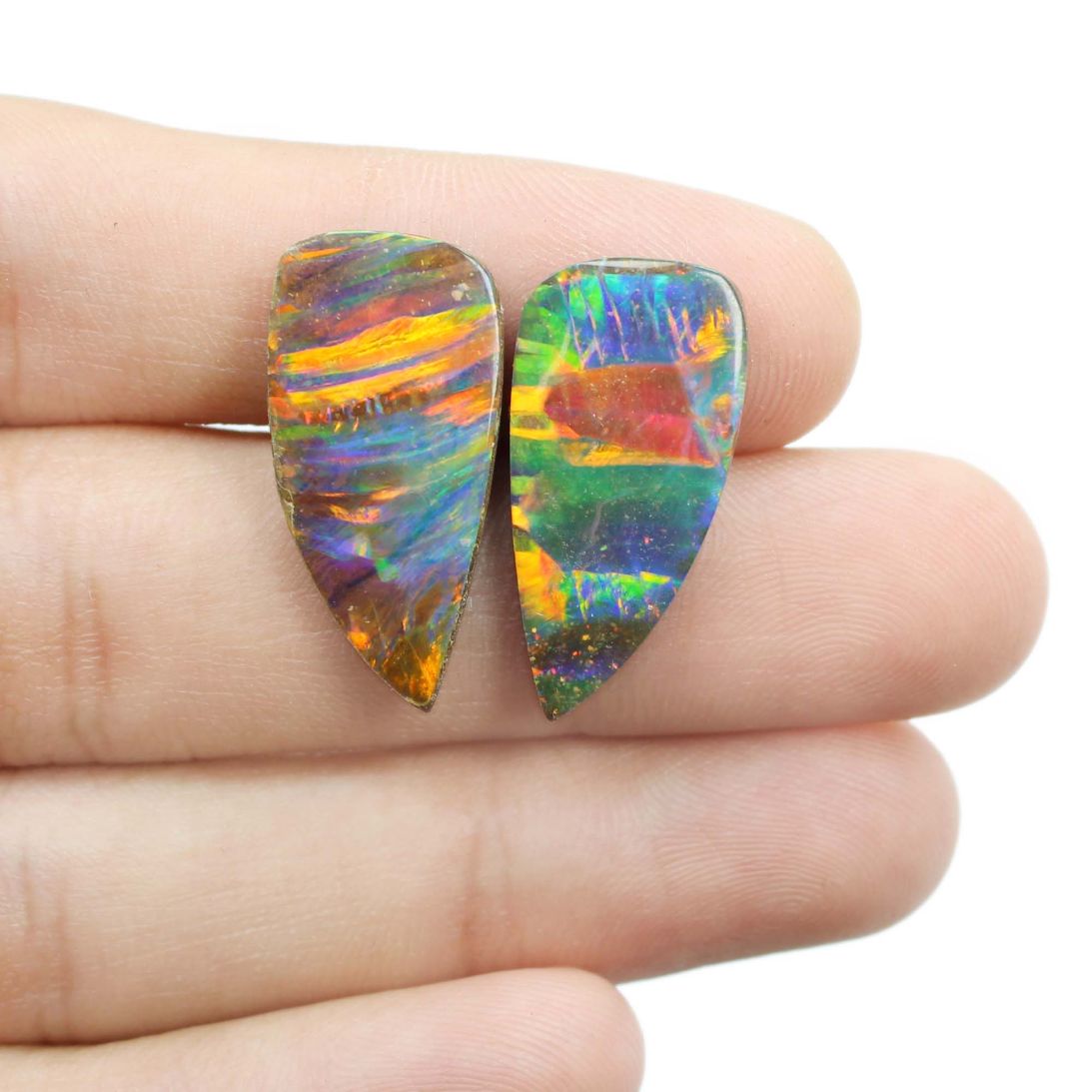 Australian Boulder Opal Bello Synthetic Doublet Opal Gemstone Earring Exporter