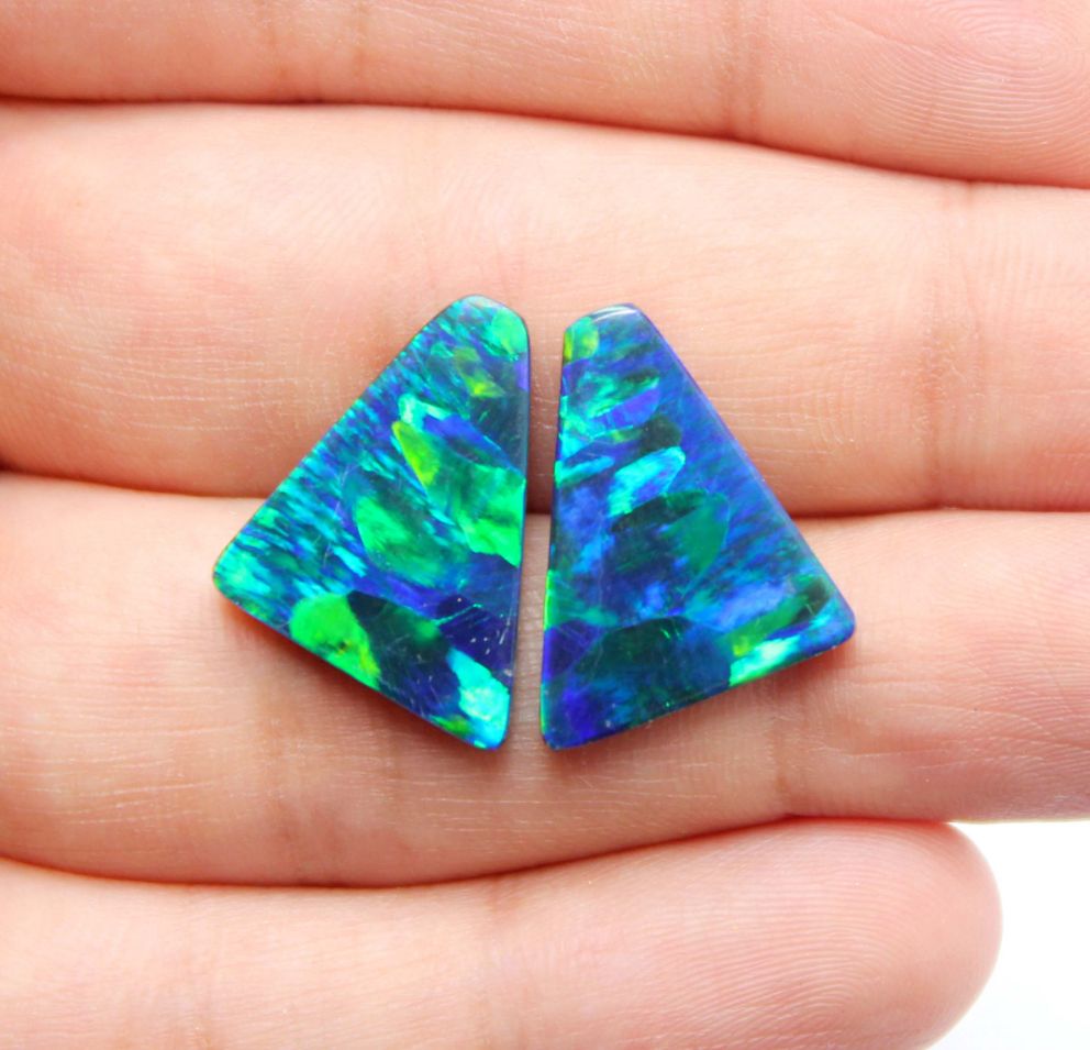 Match Pair Synthetic Doublet Opal Natural Australian Boulder Opal Supplier