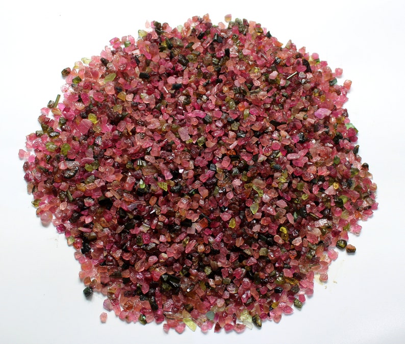 Natural Pink Tourmaline Rough Nuggets Shape Gemstone Size 2X3MM Exporter