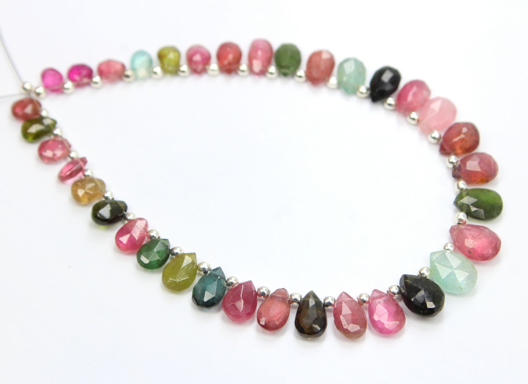 Natural Multi Tourmaline Pear Shape Tourmaline Faceted Stone Beads Exporter