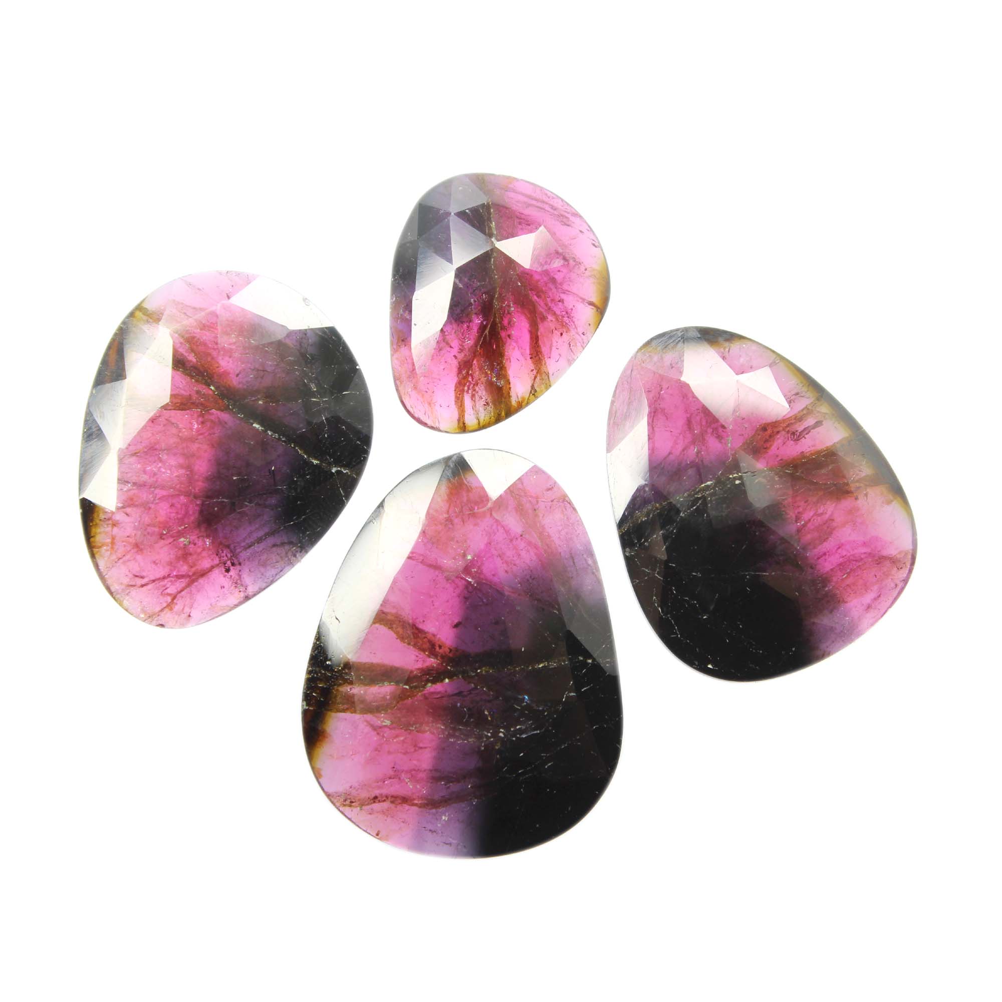 Natural Bio Tourmaline Faceted Fancy Shape Rose Cut Stone Cabochon Exporter