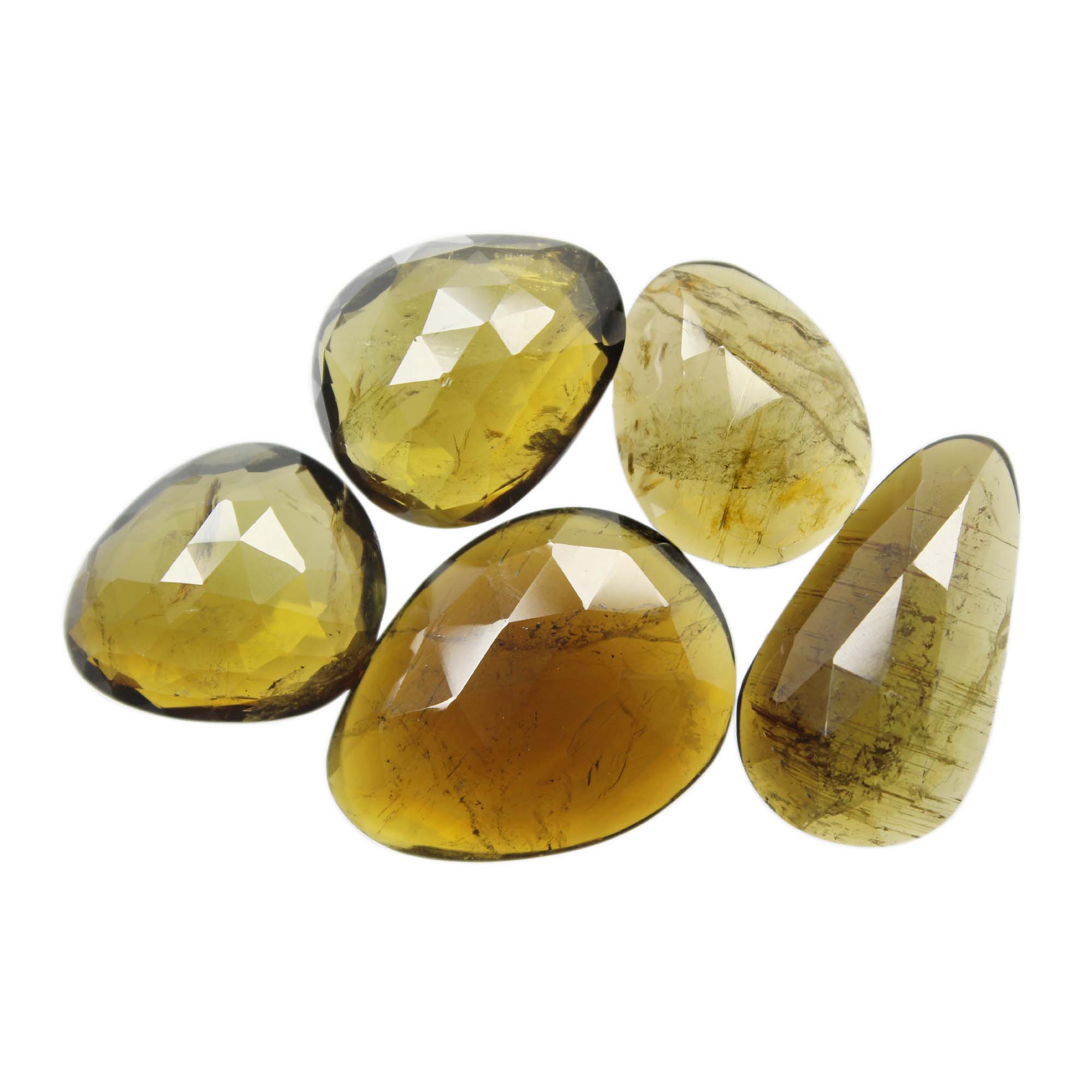 Natural Yellow Tourmaline Faceted Fancy Shape Rose Cut Stone Cabochon Exporter