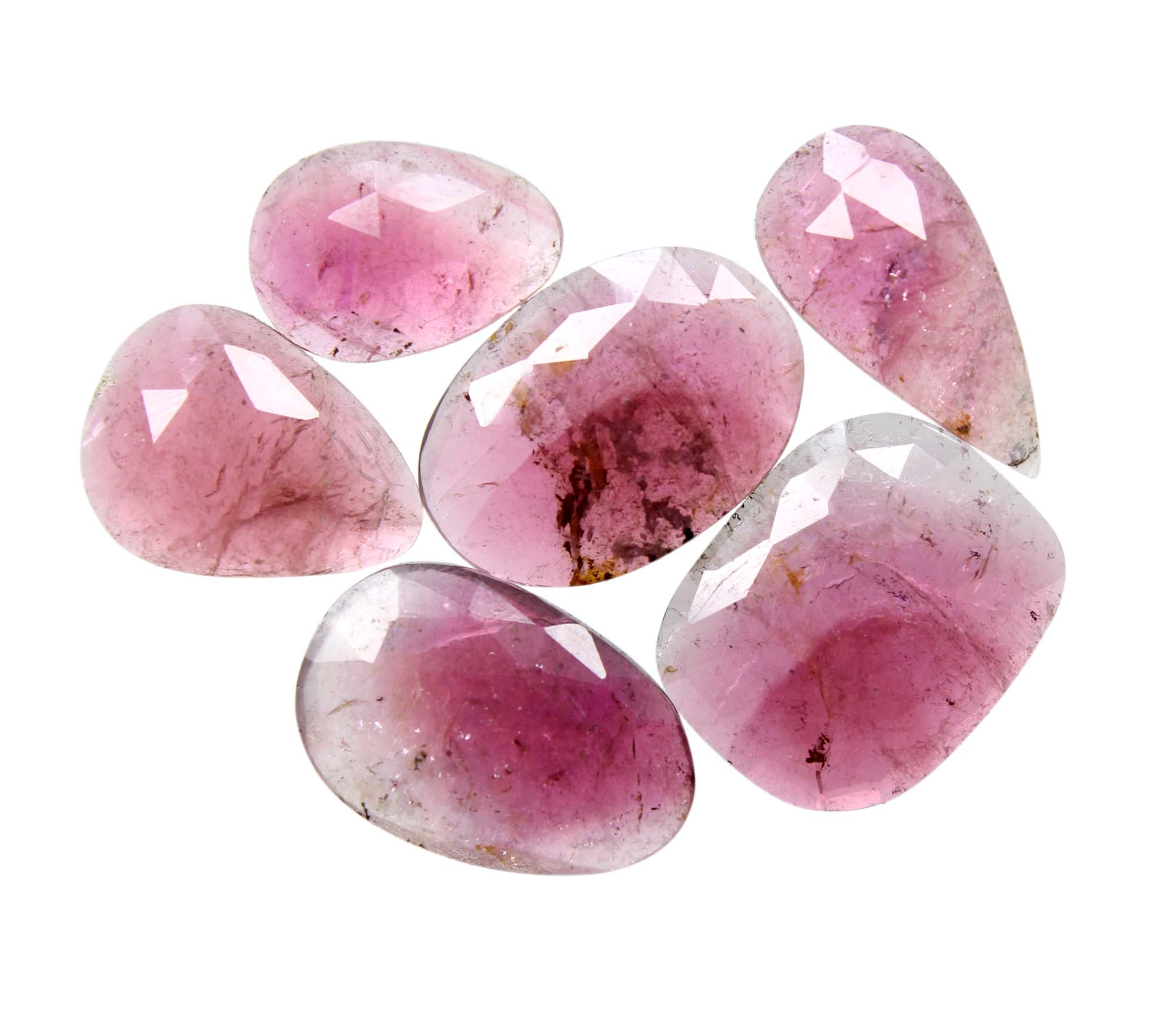 Natural Bio Tourmaline Faceted Mix Shape Rose Cut Gemstone Exporter