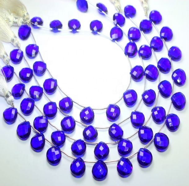 Blue Quartz Faceted Heart Beads 12mm Approx. 9 inch Beads Exporter