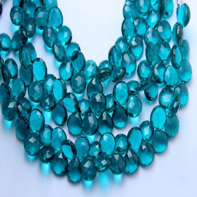 Blue Quartz Faceted Heart Shape Approx 7 inch Beads Exporter