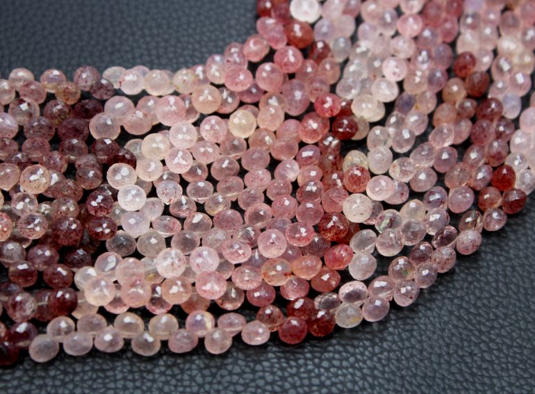 Natural Strawberry Quartz Faceted Onion Shape Exporter