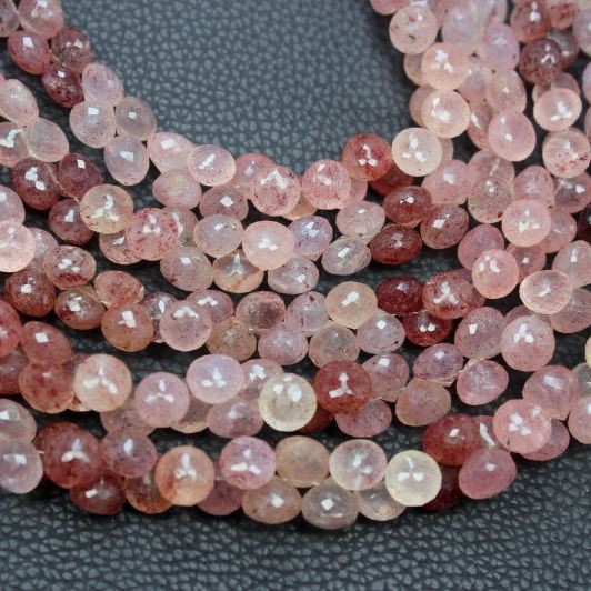 Natural Strawberry Quartz Faceted Onion Shape Size 7X8MM Exporter