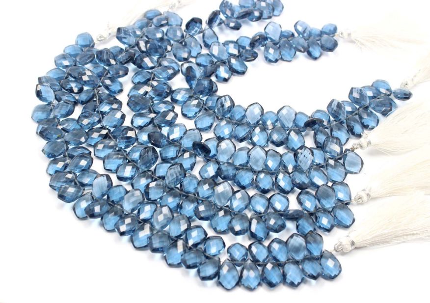 London Blue Quartz Faceted Fancy Shape 9 inch Blue Quartz Top Quality Exporter