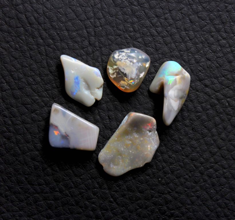 5 Piece Natural Lightning Ridge Australian Black Opal Rough Top Quality Exporter