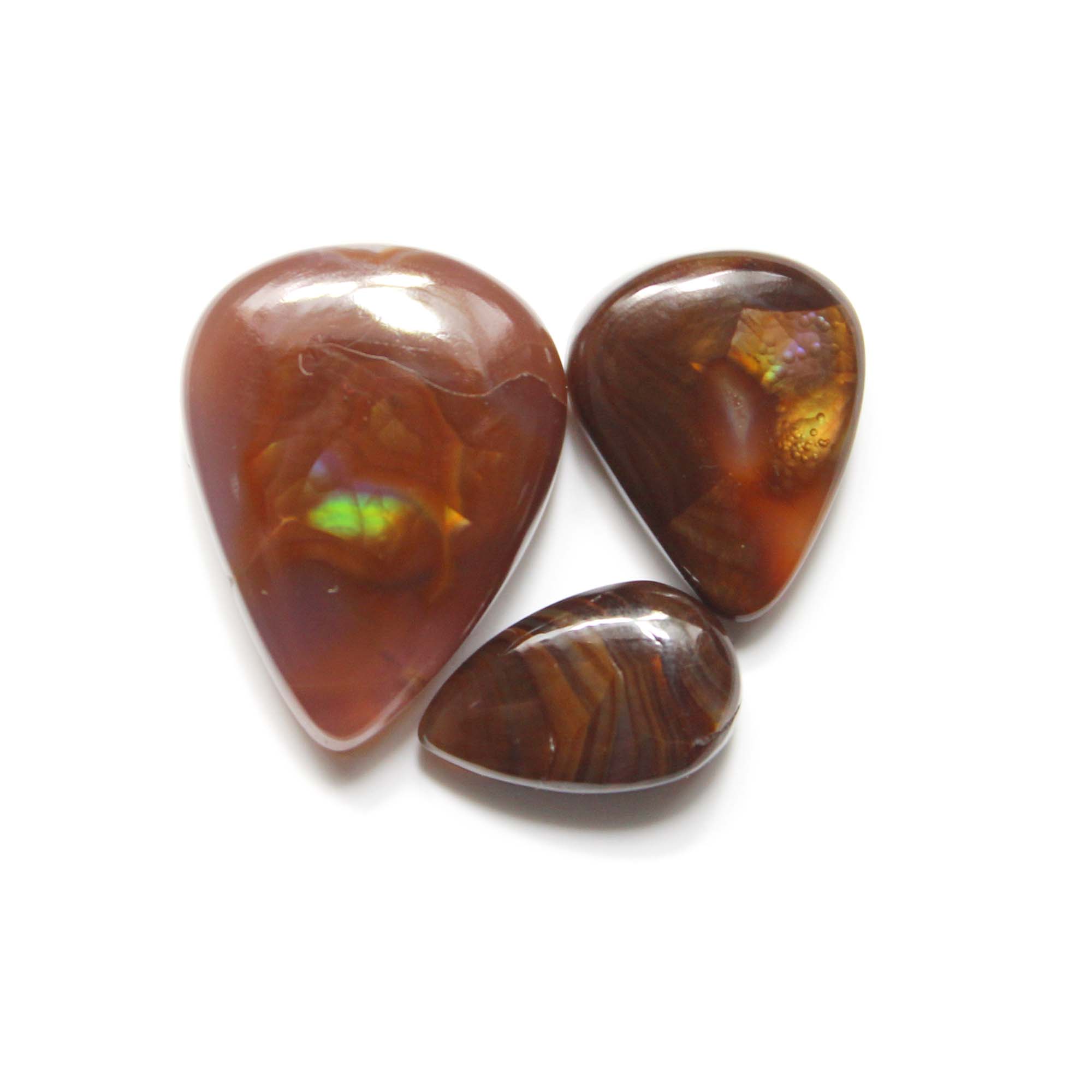 Natural Mexican Fire Agate Smooth Cabochon Pear Shape 7x11MM Exporter