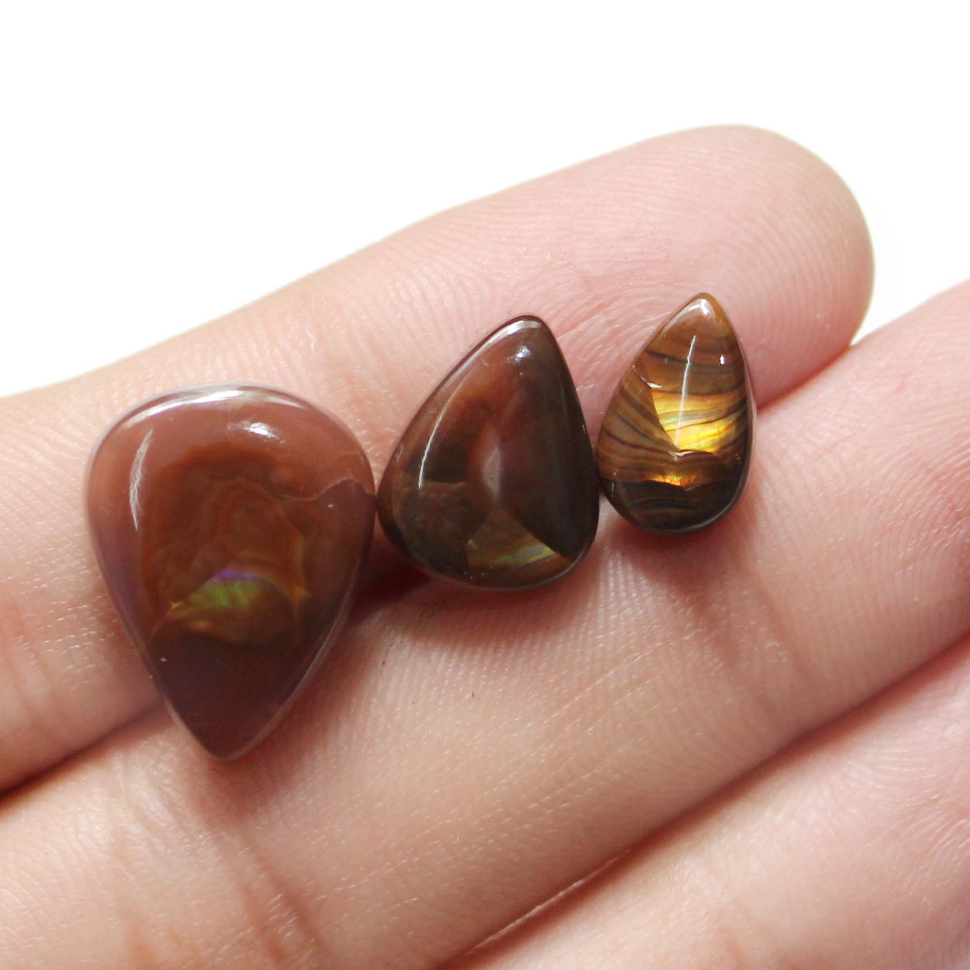 Natural Mexican Fire Agate Smooth Cabochon Pear Shape 7x11MM Exporter