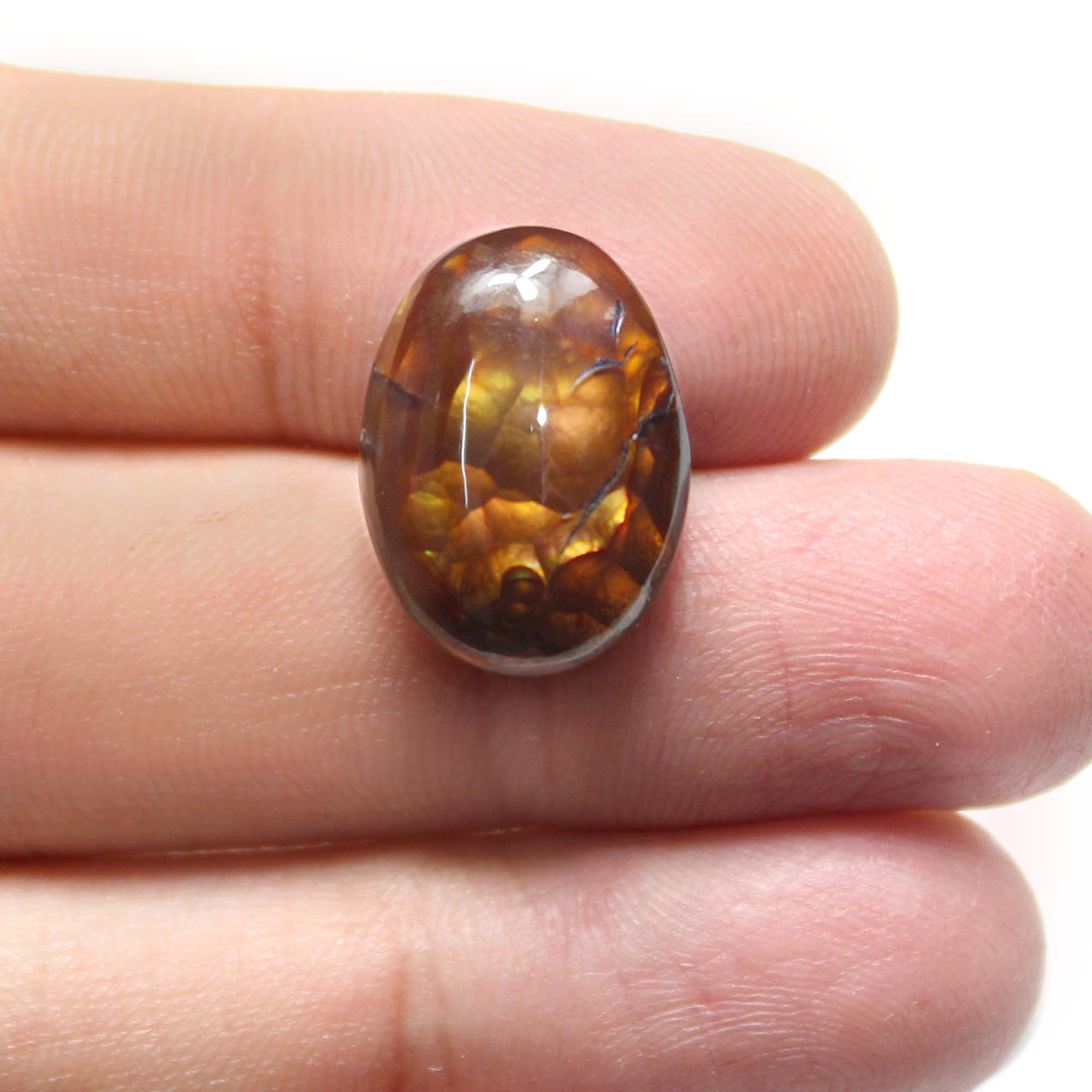 Natural Mexican Fire Agate Smooth Cabochon Oval Shape 13x18MM Gemstone Exporter