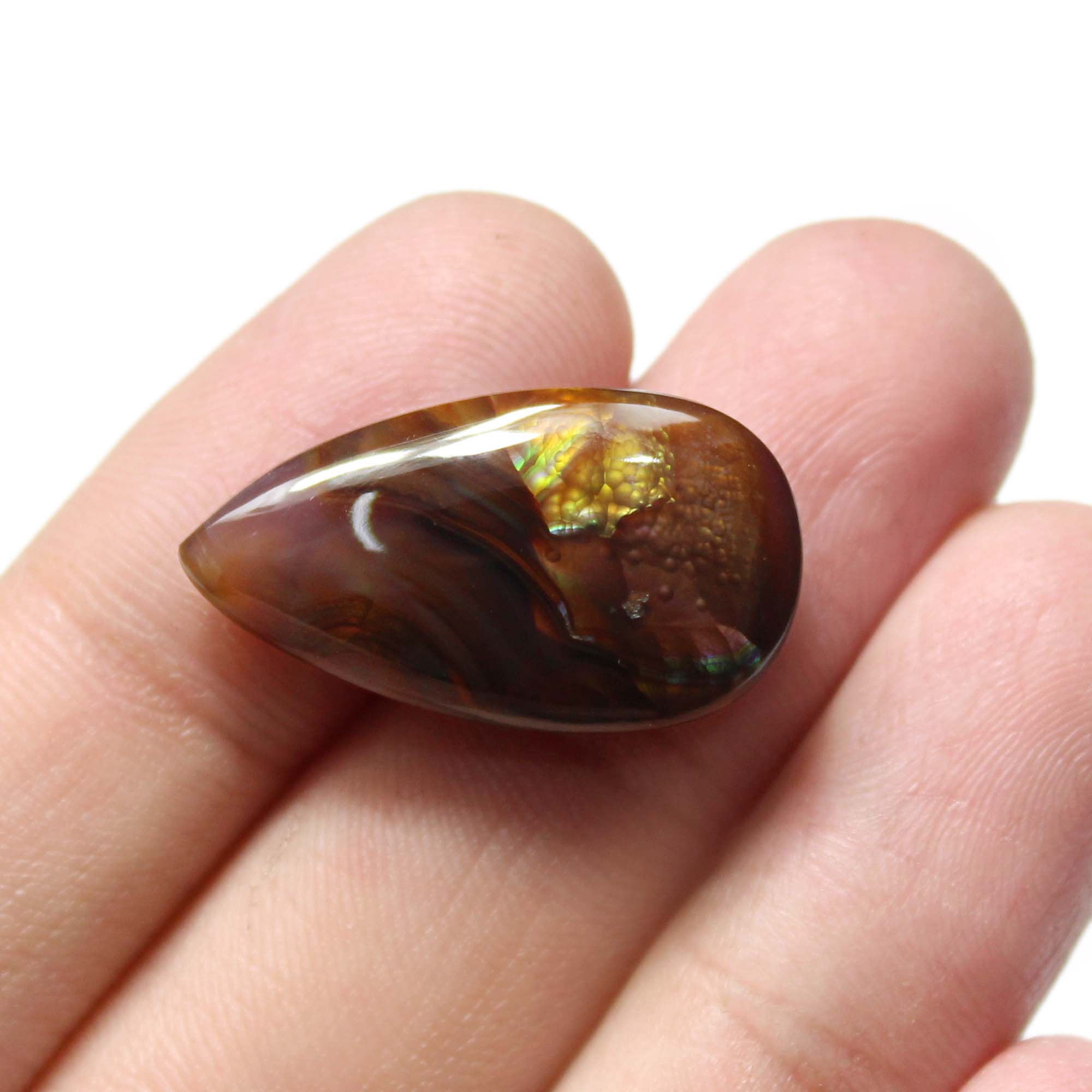 Natural Mexican Fire Agate Smooth Cabochon Pear Shape 14x26MM Exporter