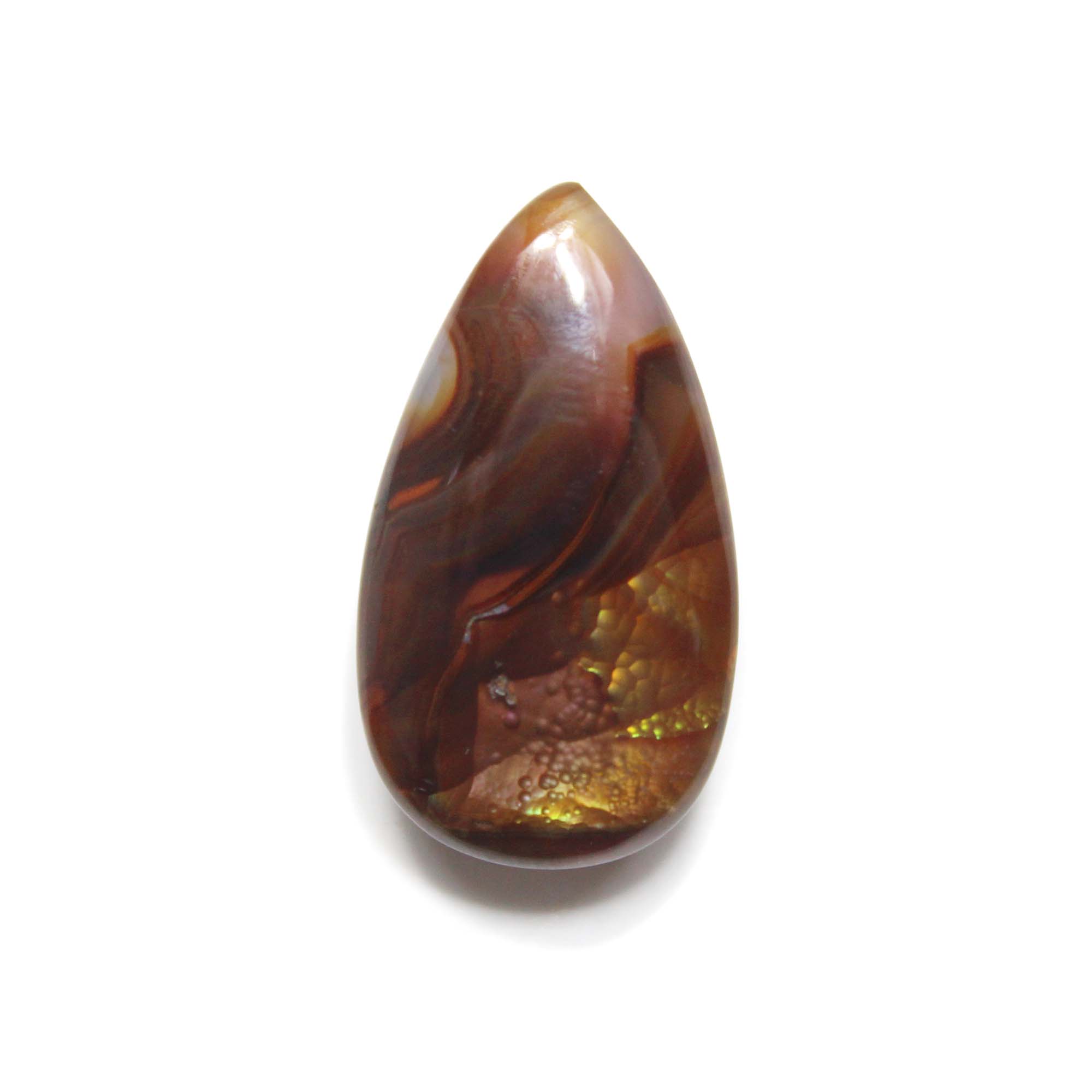 Natural Mexican Fire Agate Smooth Cabochon Pear Shape 14x26MM Exporter