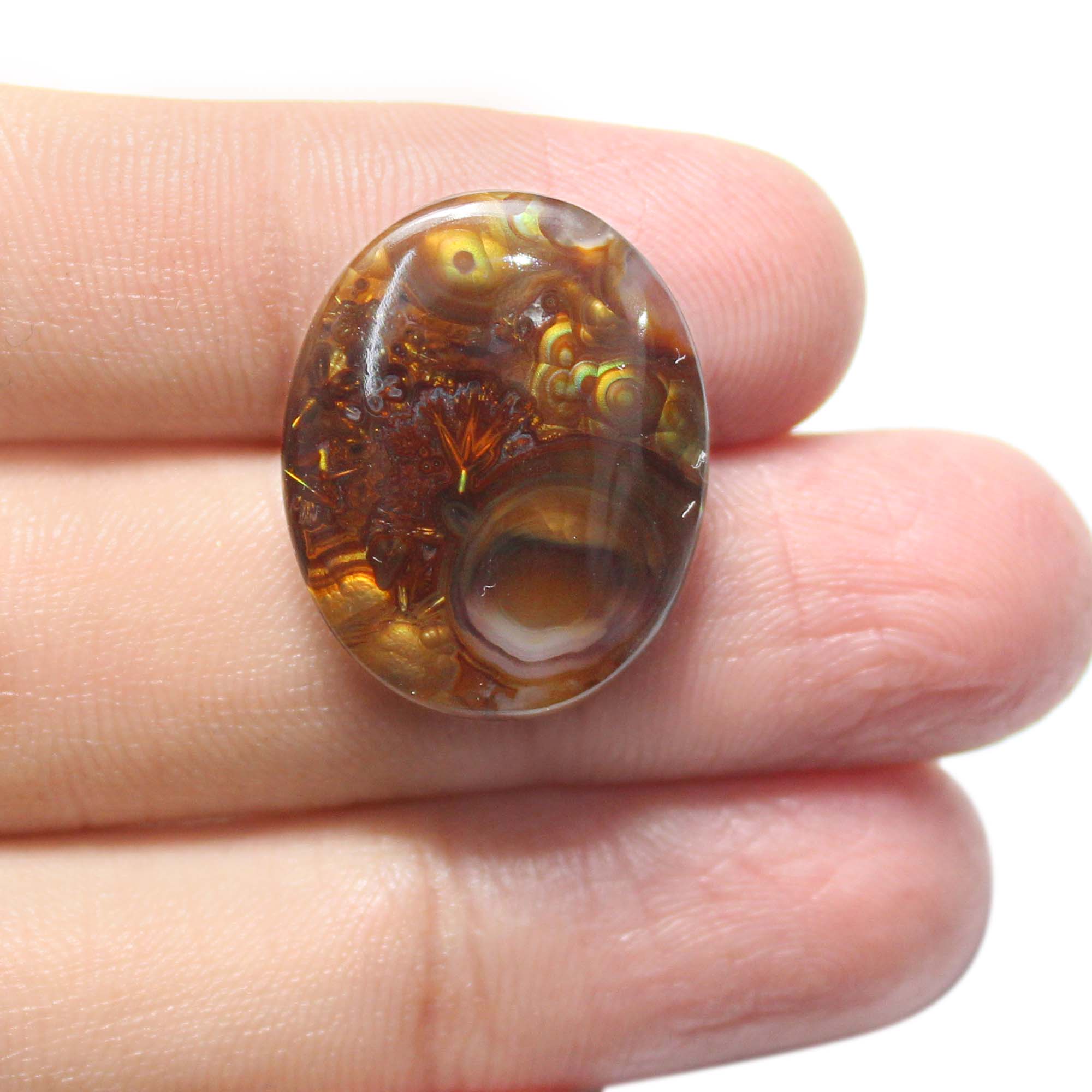 Natural Mexican Fire Agate Smooth Cabochon Oval Shape 19x23MM Exporter