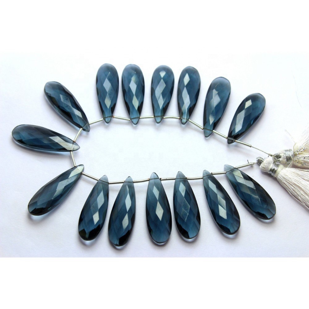 Top Quality Natural Blue Topaz Quartz Faceted Pear Shape Exporter