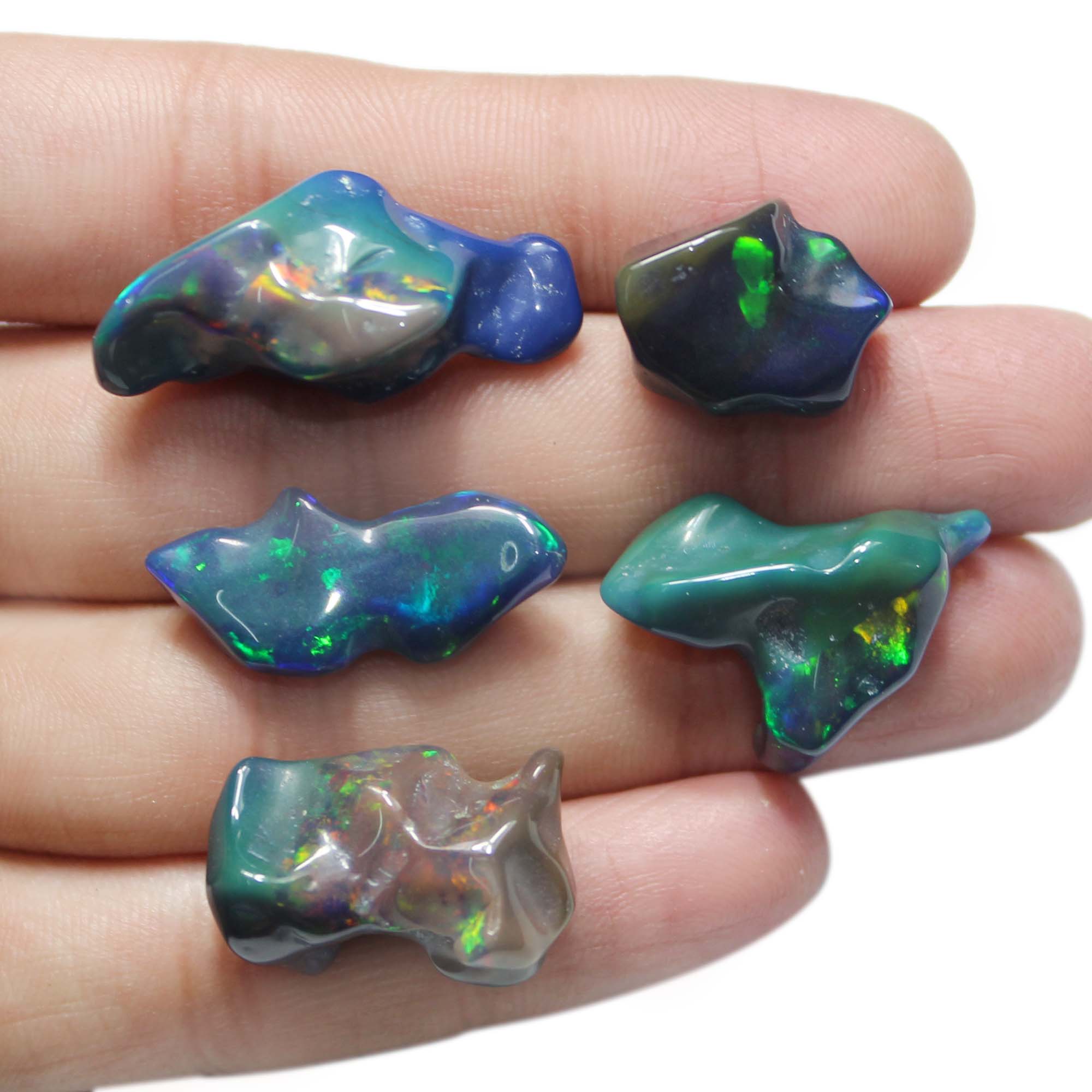 Natural Black Ethiopian Opal Smooth Rough Shape Loose Gemstone Exporter