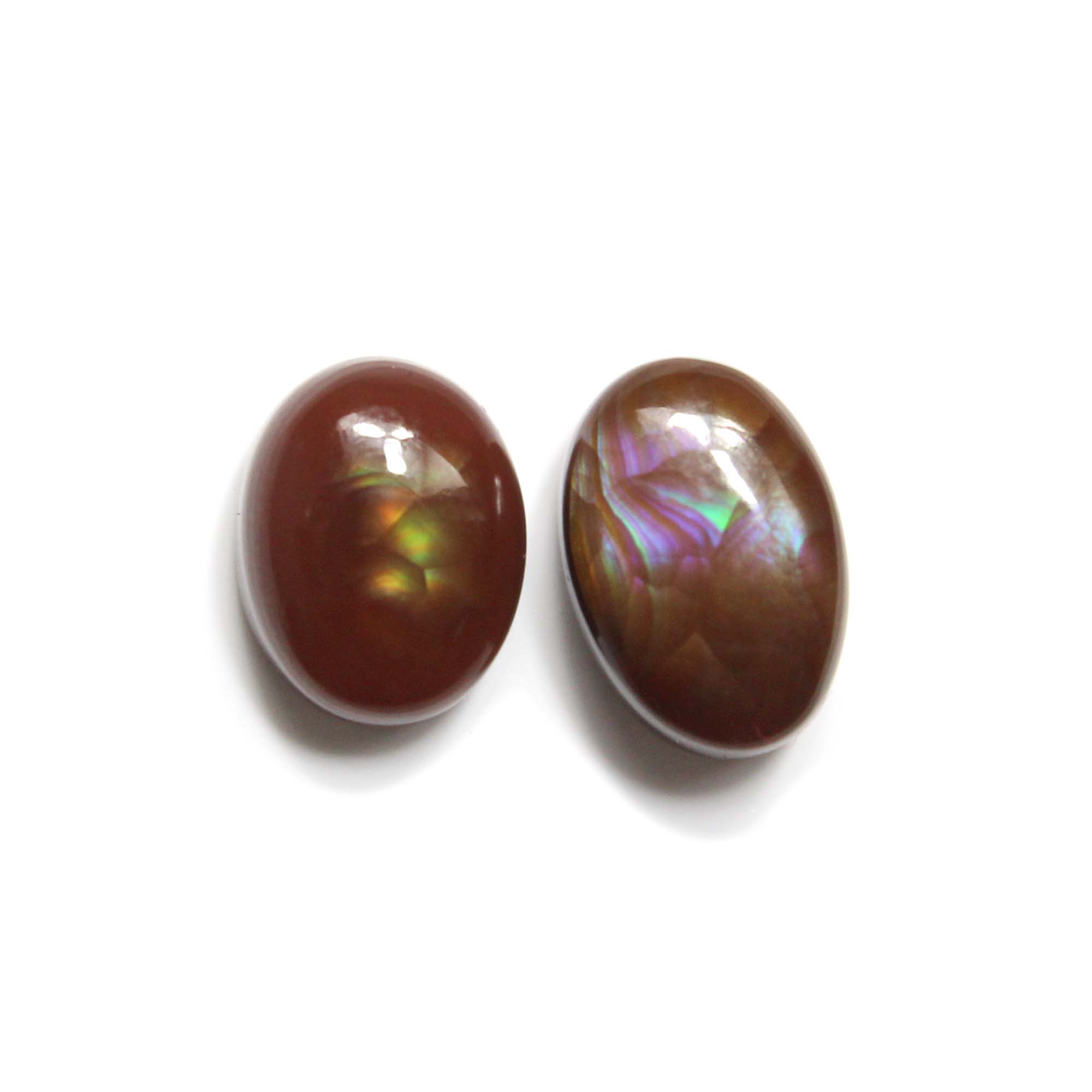 2 Piece Lot Natural Mexican Fire Agate Smooth Cabochon Oval Shape Supplier