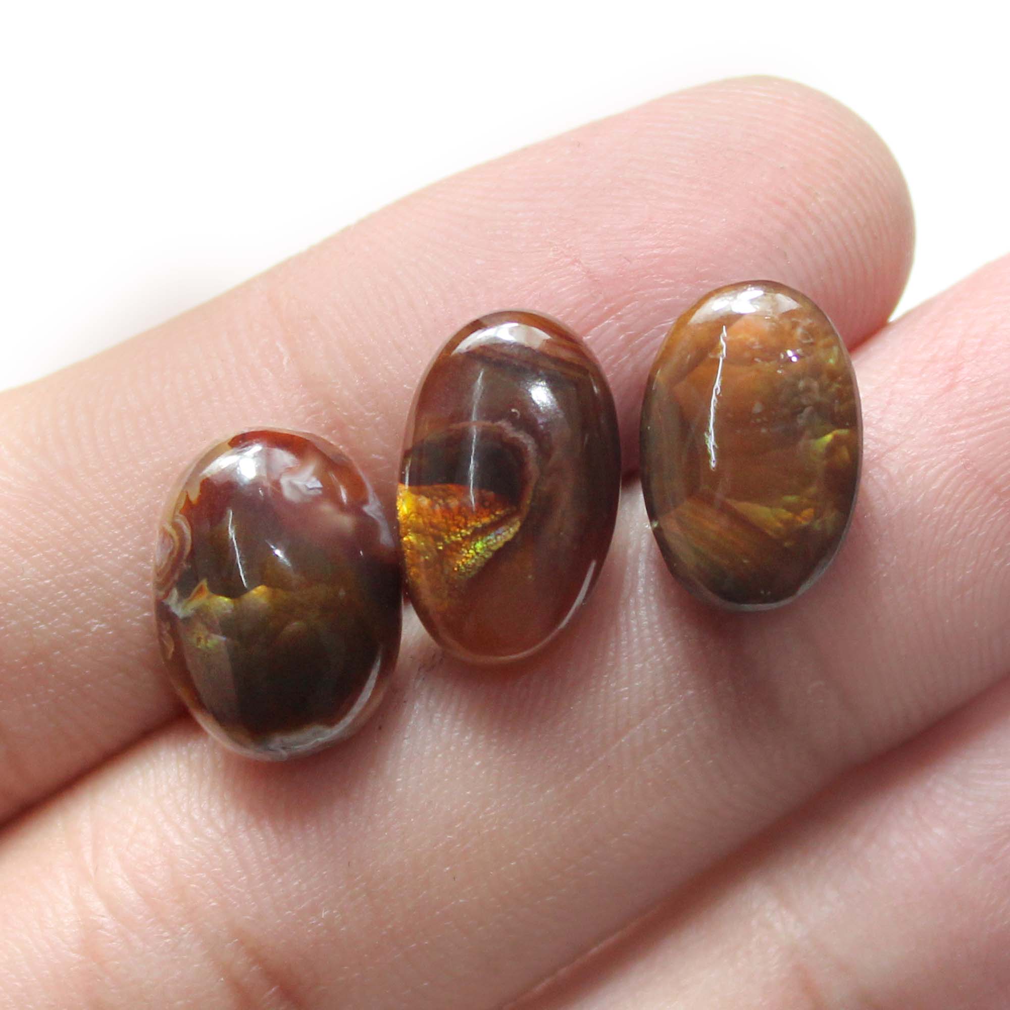 Natural Mexican Fire Agate Cabochon Gemstone Oval shape Size 9x13MM Supplier