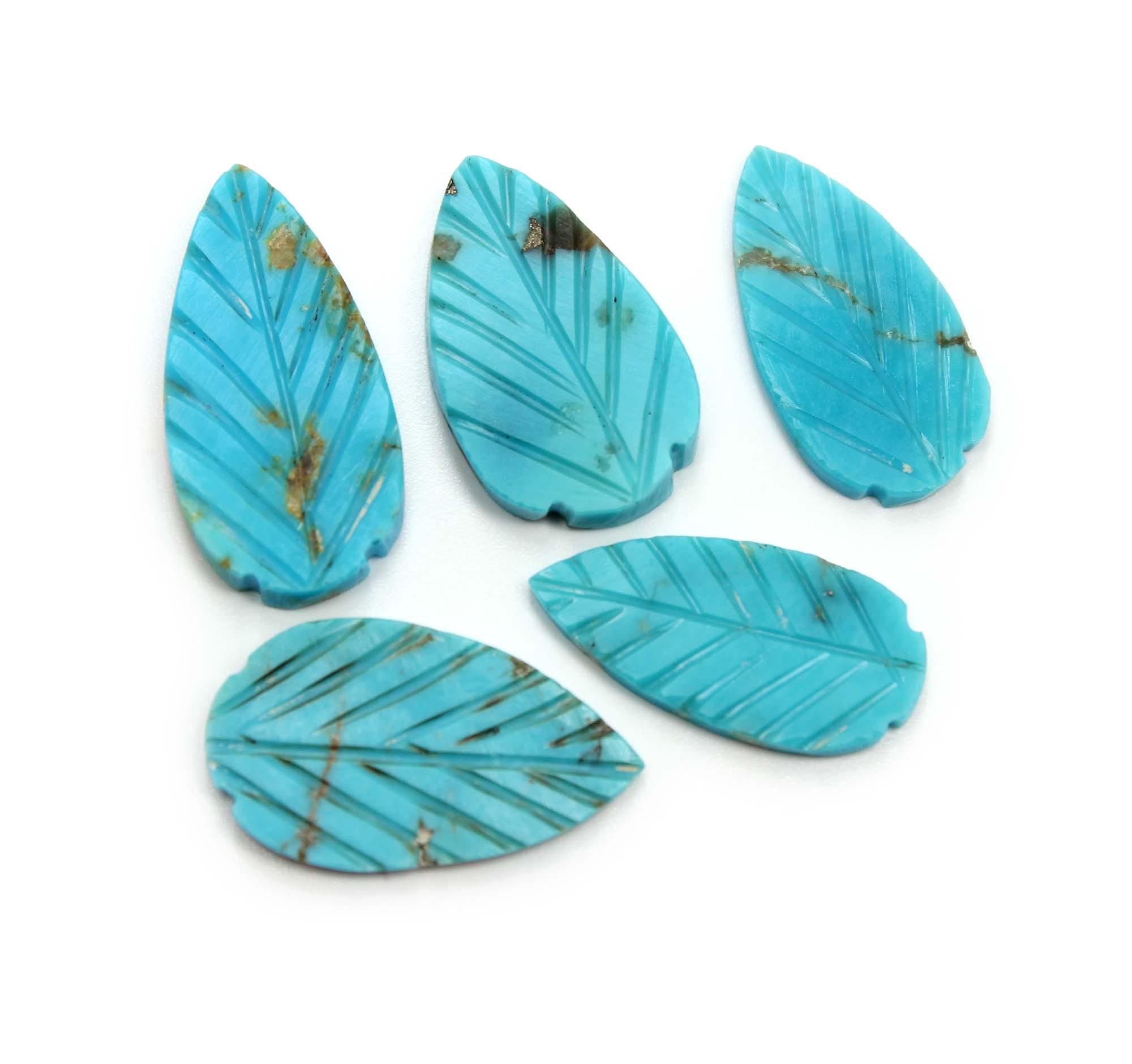 5 Pieces Lot Natural Arizona Turquoise Smooth Carving Pear Shape Supplier