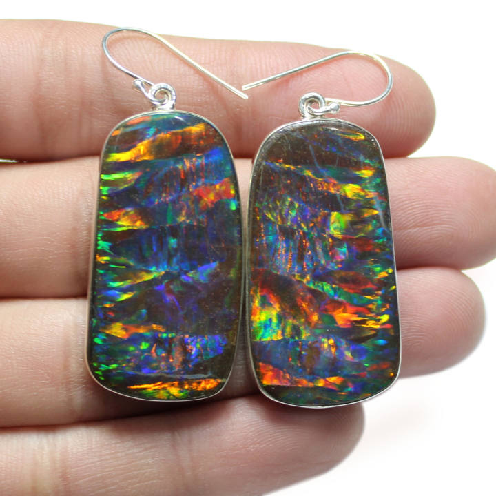 925 Sterling Silver Earrings Australian Boulder Opal Manufacturer