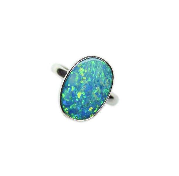 925 Sterling Silver Ring Natural Australian Opal Doublet Gemstone Manufacturer